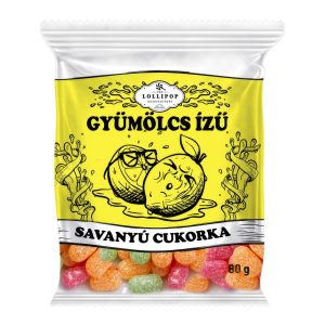 Savanyú Töltetlen-keménycukor gyümíz 80g